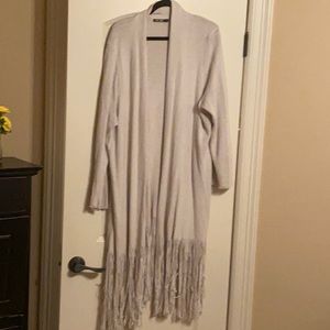 Long duster with fringe hem